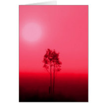 Rote Bäume Grußkarten