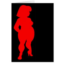 rote bbw Silhouette Karte