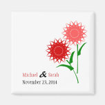 Rote Blumen Save the Date Magnete