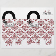 Rote Brokat-Bevorzugungs-Korb-Schablone Bedruckte Flyer