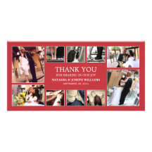 ROTE COLLAGE WEDDING %PIPE% DANKEN IHNEN ZU KARDIE BILDERKARTEN