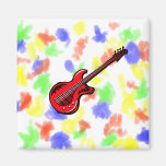 Rote E-Gitarren-musikalisches Grafikdesign-Solo Magnete