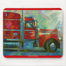 Rote Fracht-LKW-Transport-LKW-Fahrer Mousepad