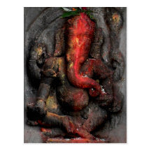 Rote Ganesha Postkarte