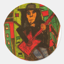 rote Gitarre Aufkleber
