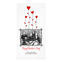 Rote Herz-Valentinstagfotokarte