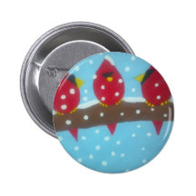 ROTE KARDINÄLE IM SCHNEE BUTTONS