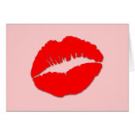 Rote Kissy Lippen Grußkarte