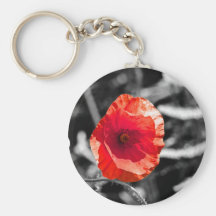 Rote Mohnblume Schlüsselanhänger