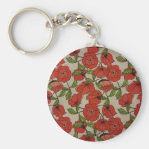 Rote Mohnblumen Schlüsselanhänger
