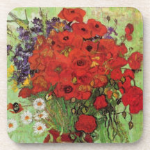 Rote Mohnblumen Van Gogh und Gänseblümchen-Unterse
