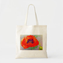Rote orange Mohnblumen-Tasche