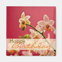 Rote Orchidee • Alles- Gute zum Geburtstagmagnet