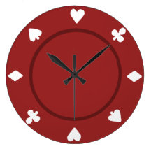 Rote Poker-Chip-Uhr