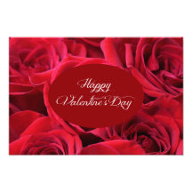 Rote Rosen des Valentines Tages Fotodruck