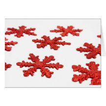 Rote Schneeflocken Karte