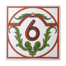 Rote Spanisch-Buchstaben 6 Fliese