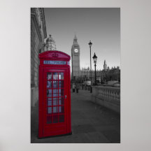 Rote Telefonzelle Londons Plakatdruck
