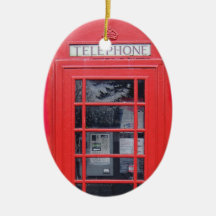 Rote Telefonzelle Londons Weihnachtsbaum Ornamente