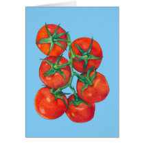 Rote Tomate-blaue Anmerkungs-Karte karten