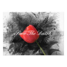 Rote Tulpe Save the Date Einladungskarten