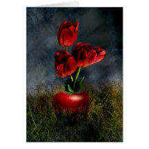 Rote Tulpen Grußkarten