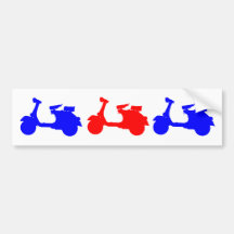 Rote u. blaue Roller-Schablone Auto Sticker