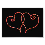 Rote und schwarze Valentinsgruß-Strudel-Herzen Fotos