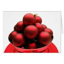 rote Weihnachtsbälle Grußkarte