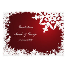 rote Winterhochzeit Einladungskarten