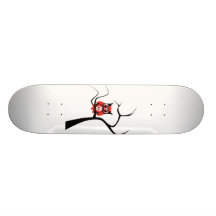 Rote Zuckerschädel-Eule im Baum-Skateboard Personalisiertes Deck