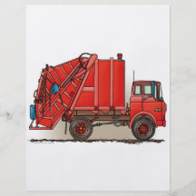 Roter Abfall-LKW Flyer