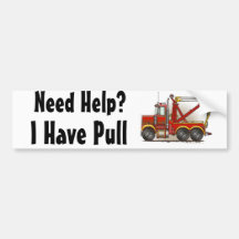 "Roter AbschleppwagenWrecker, Bedarfs-Hilfe? , Hab Auto Sticker