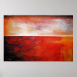 Roter abstrakter Leinwand-Malerei-Druck-modernes k Poster