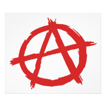 Roter Anarchist ein Symbol-Anarchie-Logo Photodruck