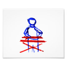 Roter blauer Ausschnitt der Tastaturspieler-Stock- Photo Druck
