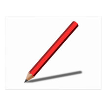 Roter Bleistift Postkarten