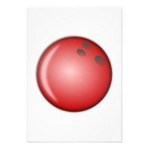Roter Bowlings-Ball Ankündigungskarte