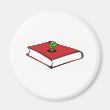 Roter Buch-Wurm Kühlschrankmagnet