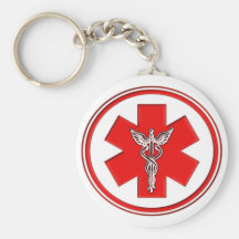 Roter Caduceus Schlüsselband