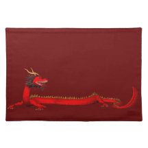 Roter chinesischer Drache Tisch Set