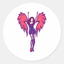 roter Engel red angel Runde Sticker