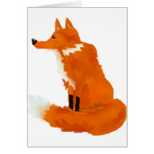 Roter Fox Grußkarte