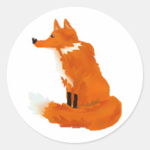 Roter Fox Runde Sticker