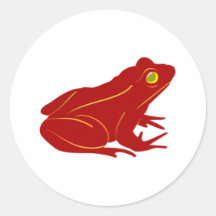 roter Frosch red frog Runde Sticker