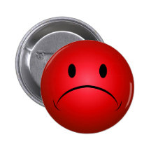 Roter Frownie Knopf Anstecknadelbutton