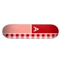 Roter Gingham Personalisiertes Skateboarddeck