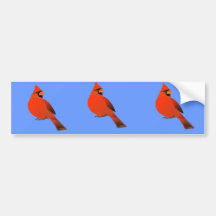Roter Kardinals-Mannesvogel Auto Sticker