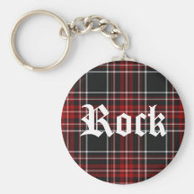 Roter karierter Felsen - Keychain Schlüsselband
