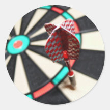 Roter karierter Pfeil auf Dartboard Sticker